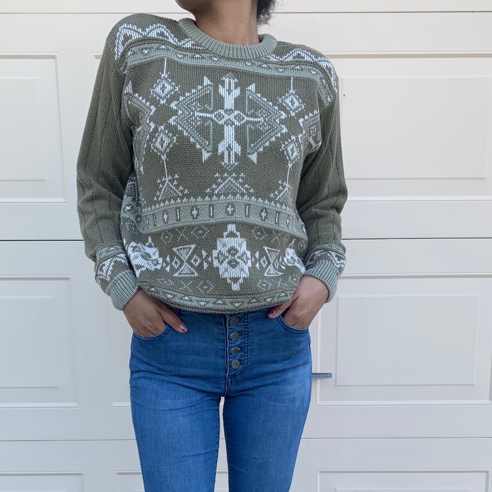 First Issue Tribal Print Sweater